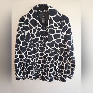 LIGHT Women's Trenchcoat Black & White Size LG